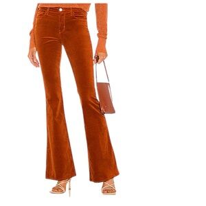 L’Agence Bell High Rise Flare Pant in Rust Size 25
